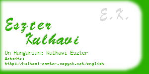 eszter kulhavi business card